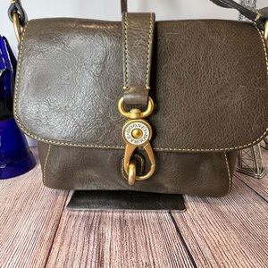 DOONEY AND BOURKE SMALL ASHLEY MESSENGER BAG IN CHARCOAL FLORENTINE LEATHER NWT